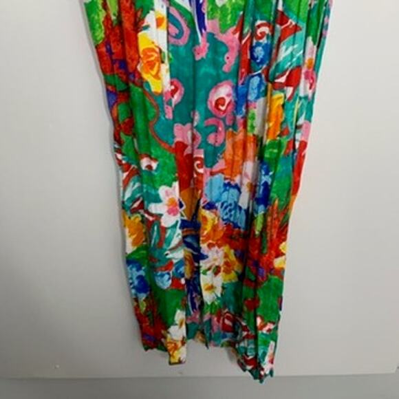 JAMS WORLD Janice Hawaiian Floral Print Sleeveless empire Womens Dress Small - Picture 12 of 15